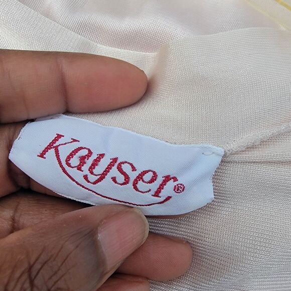 Vintage Kayser long pink nightgown  W/lace cap sleeves nylon - Picture 5 of 5